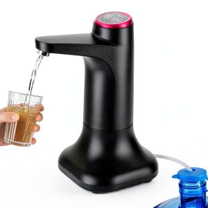HiPiCok Water Pump 5 Gallon Jug ABS Battery Powered Black-0