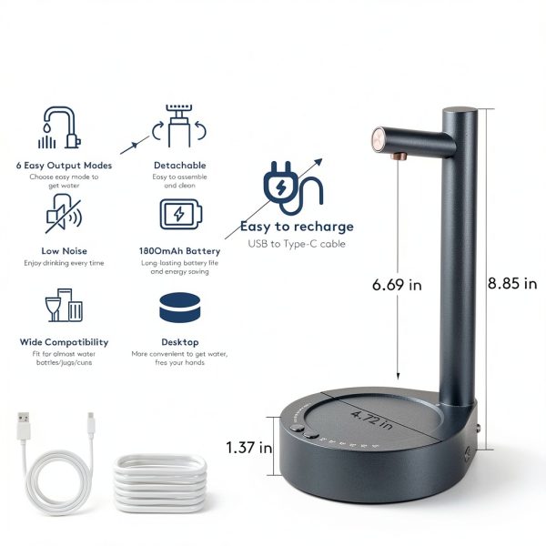 Mottinhill Water Dispenser Desktop ABS Modern Navy Blue-2