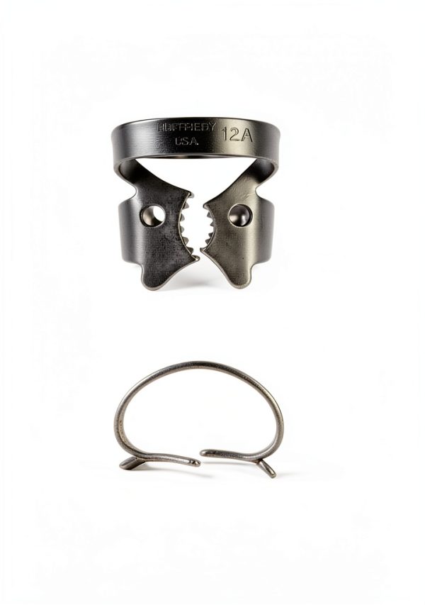 Rubber Dam Clamp Hu-Friedy #12A Satin Steel with Lower Molar Design-0